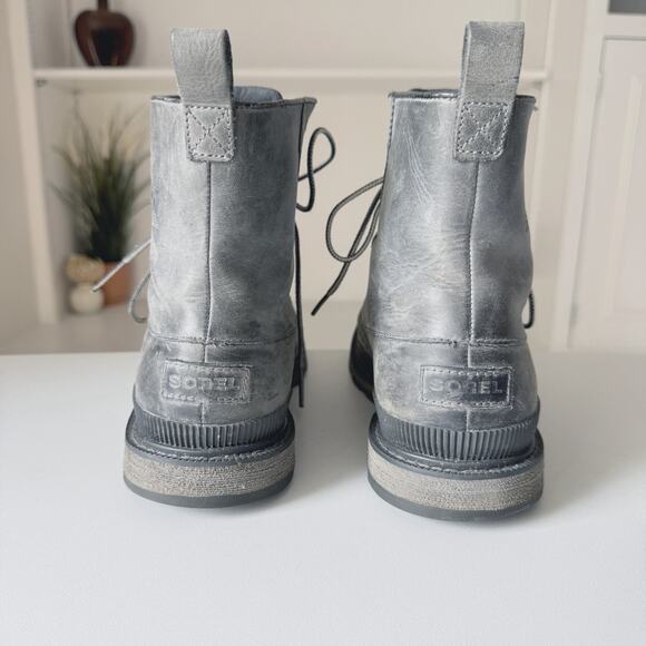 Sorel Madson Wingtip Waterproof Gray Leather Lace Up Boots 9.5 main image 7